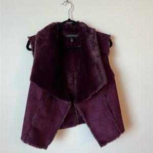 White House Black Market Faux Fur Vest